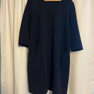 Boden Blue Sheath Midi Dress with 3/4 Sleeves